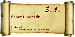 Sebesi Adrián névjegykártya